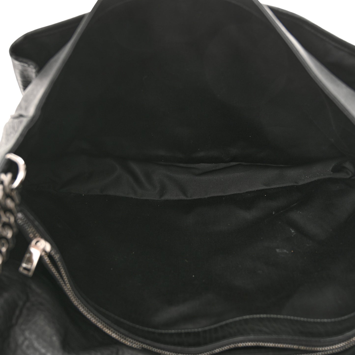 Grained Lambskin Monogram Oversized Niki Chain Satchel Black