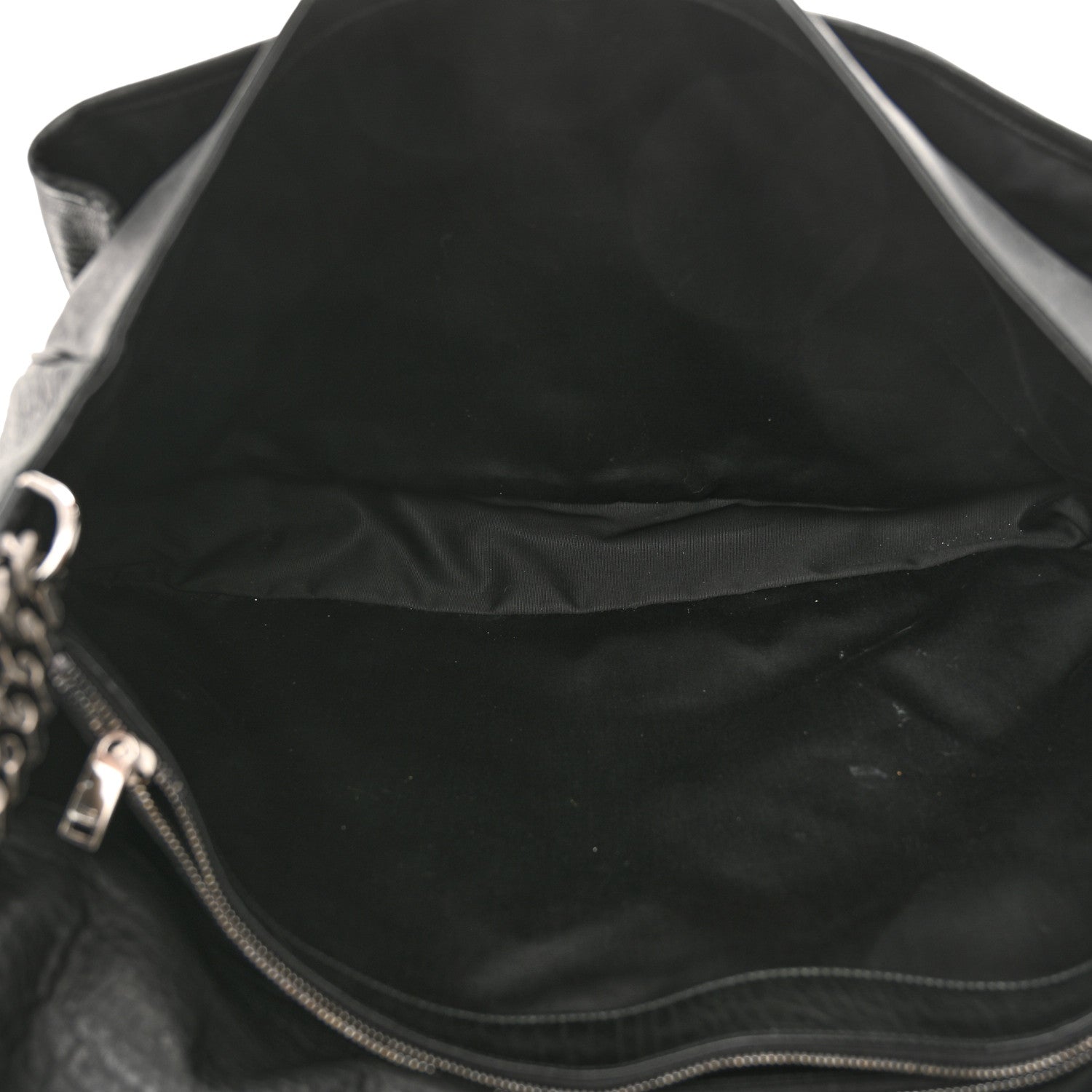 Saint Laurent Grained Lambskin Monogram Oversized Niki Chain Satchel Black 5 of 13