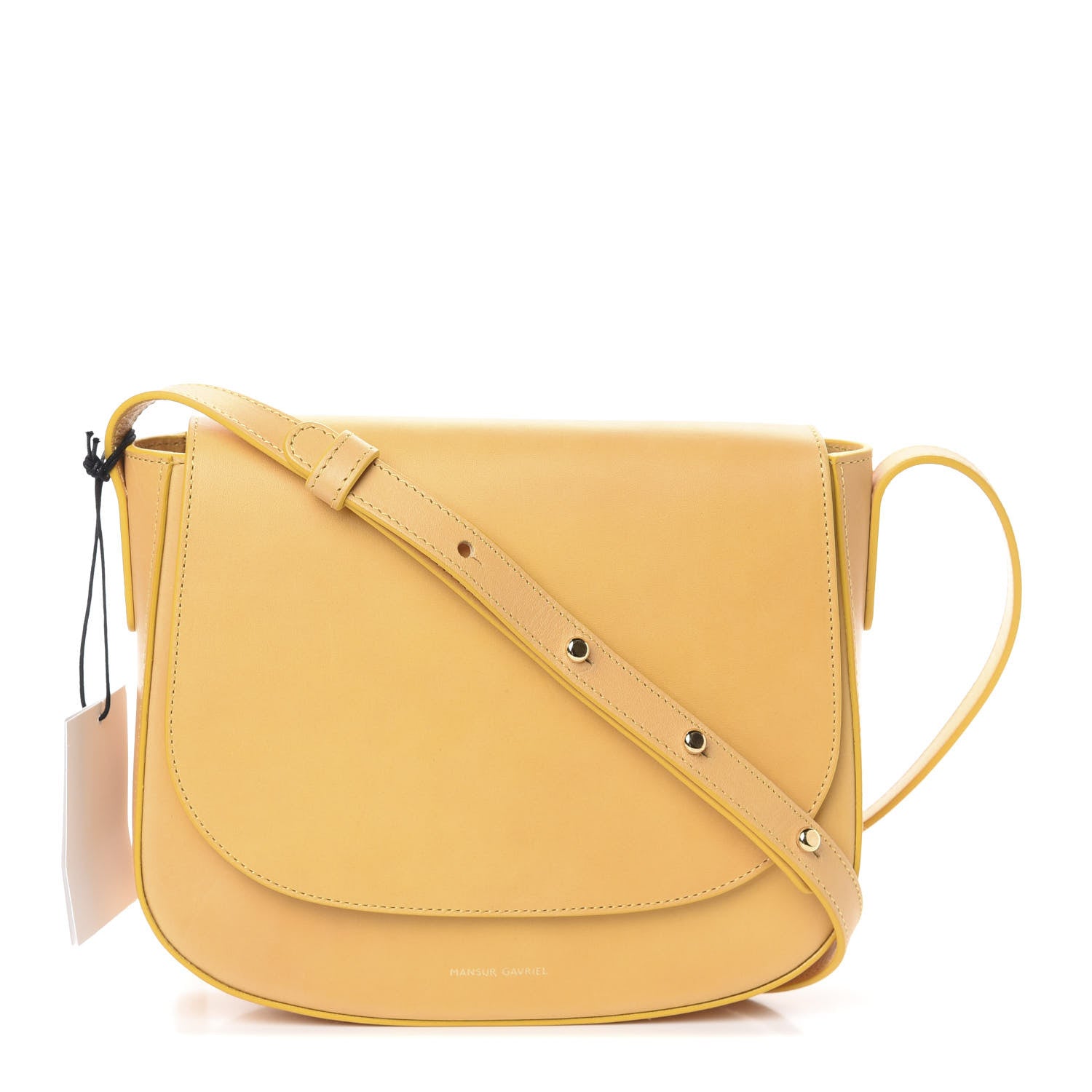 Mansur Gavriel Calfskin Flap Crossbody Bag Yellow 1 of 9