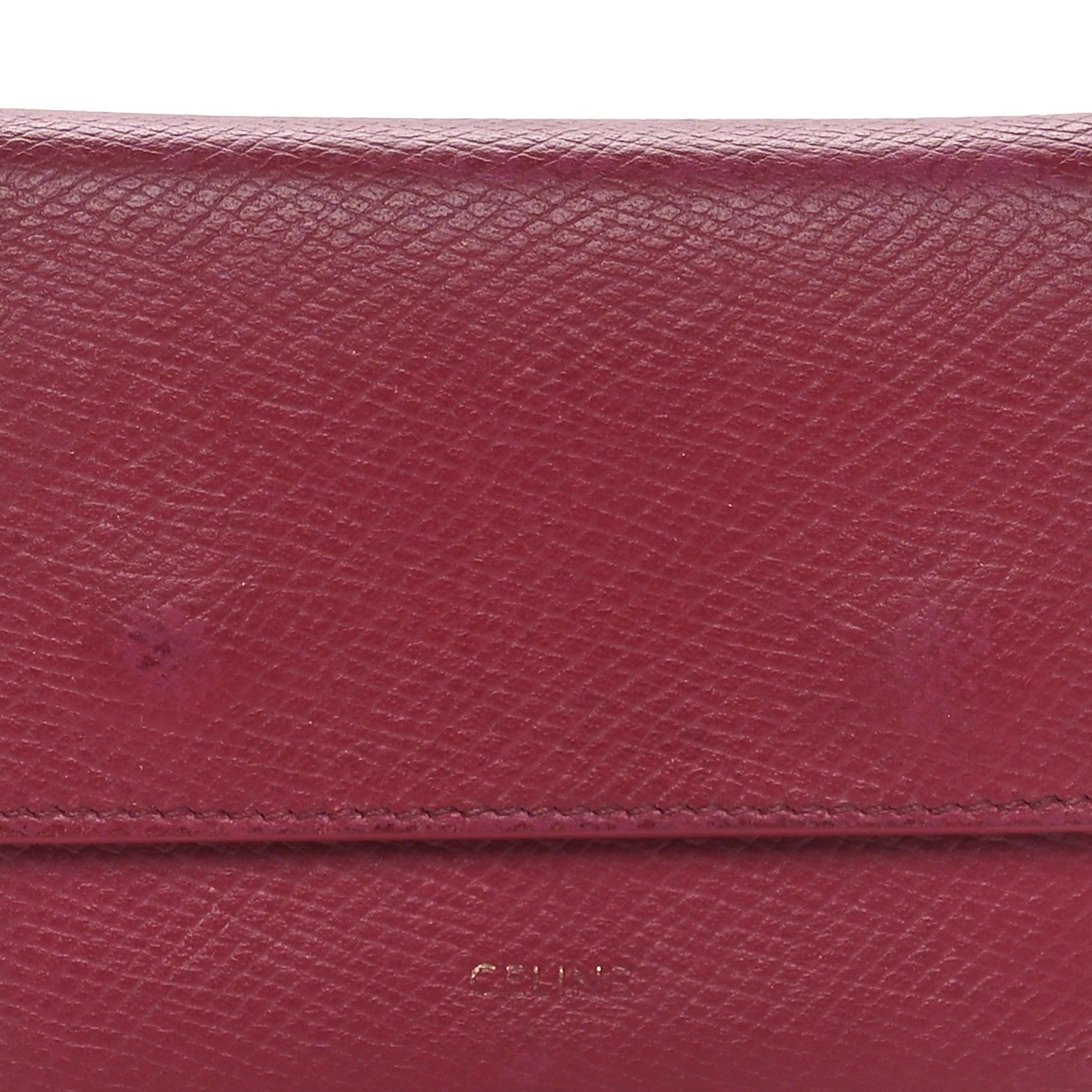 Celine Grained Calfskin Small Tri-Fold Wallet Red 2 of 10
