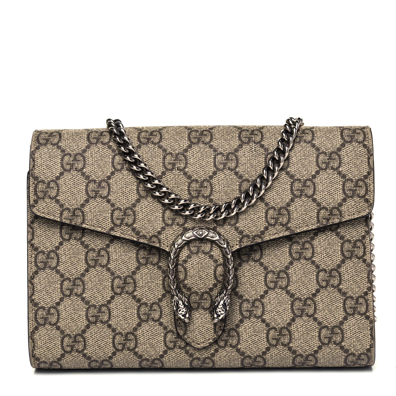 Gucci GG Supreme Monogram Mini Dionysus Chain Wallet Beige Taupe 1 of 9