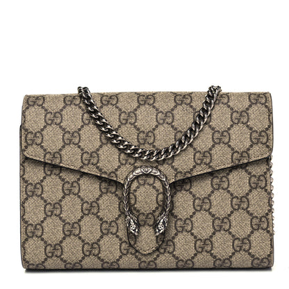 Gucci GG Supreme Monogram Mini Dionysus Chain Wallet Beige Taupe 1 of 9