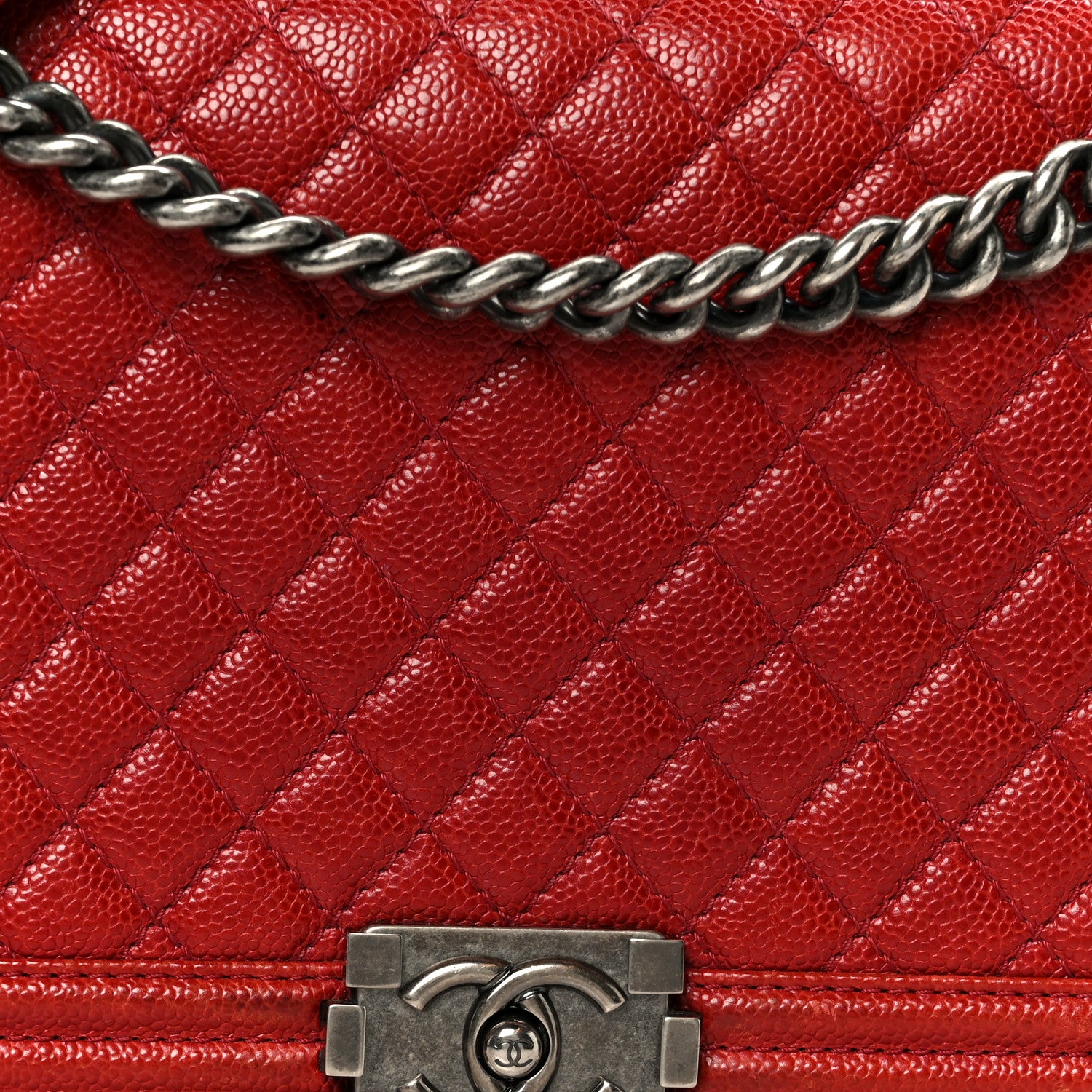 Chanel Caviar Quilted New Medium Boy Flap Dark Red 8 of 14