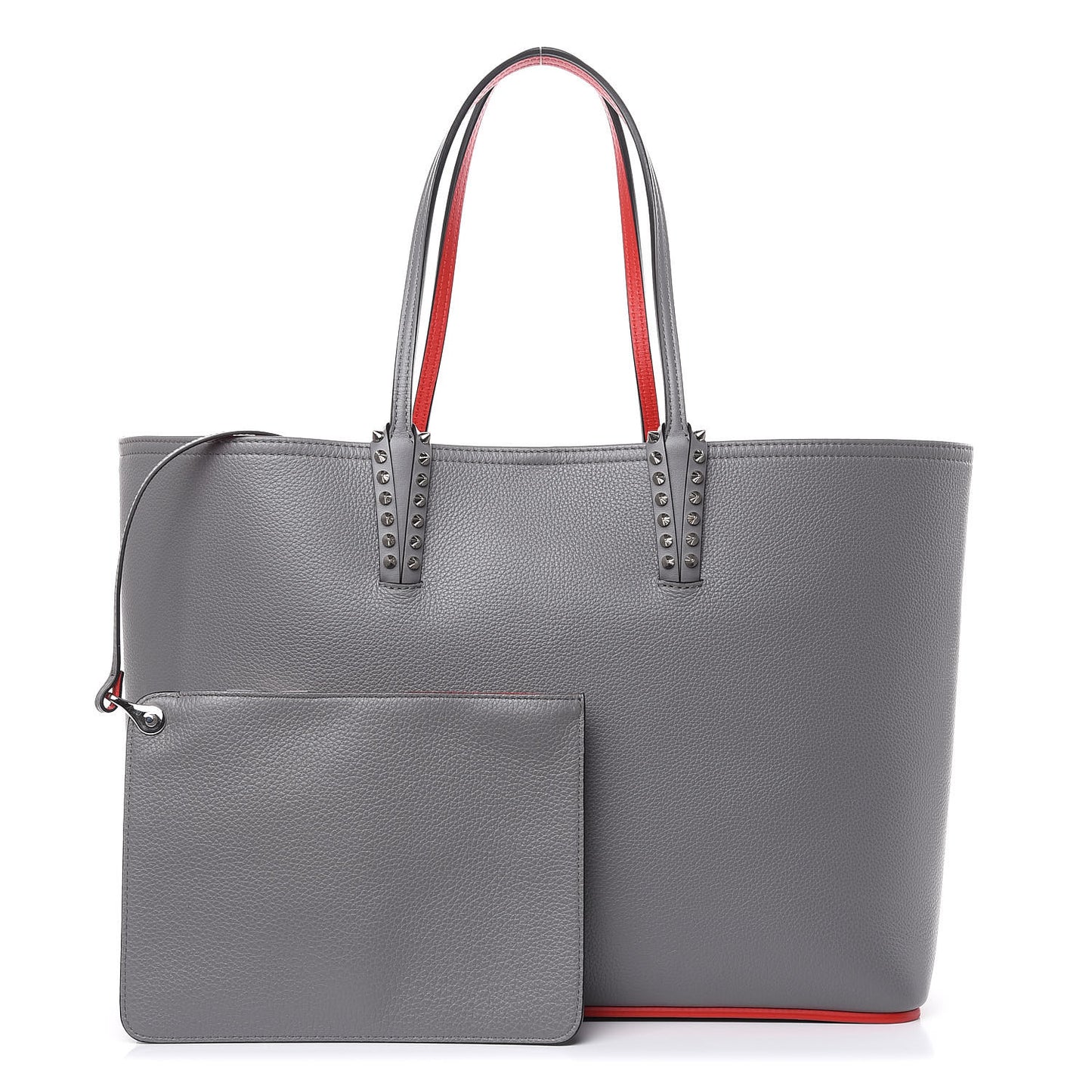 Calfskin Spikes East West Cabata Tote Kraft Red