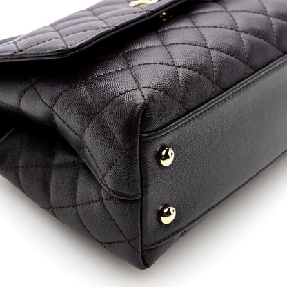 Chanel Caviar Quilted Mini Coco Handle Flap Dark Brown 9 of 10