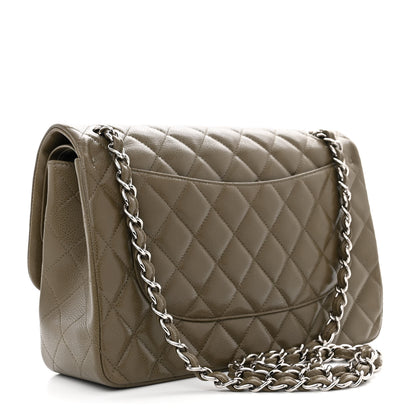 Chanel Caviar Quilted Jumbo Double Flap Taupe 3 of 16