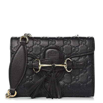 Gucci Guccissima Mini Emily Shoulder Bag Black 1 of 12