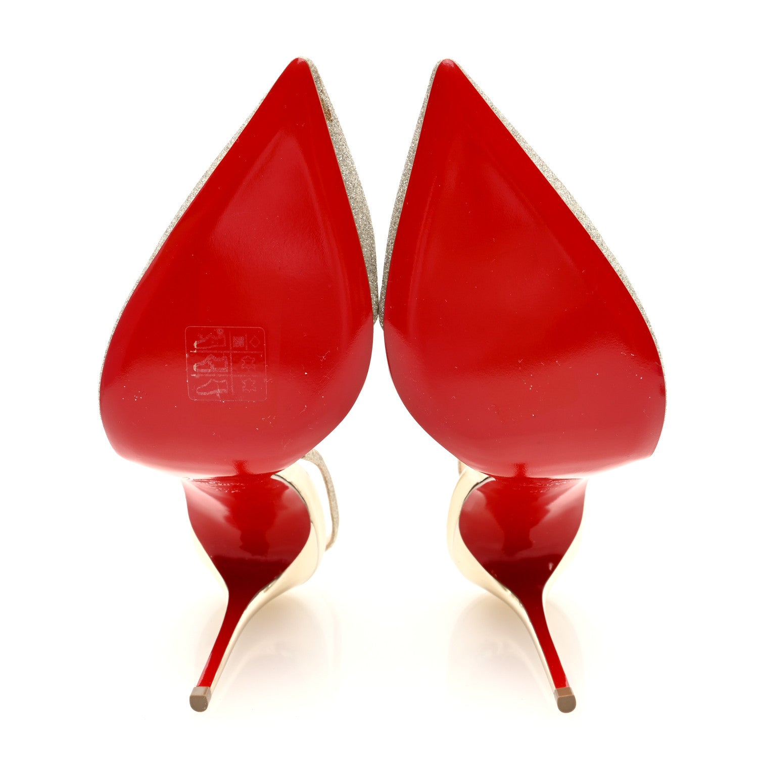 Christian Louboutin Mini Glitter PVC Specchio Optisexy 100 Pumps 39.5 Ivory Light Gold 5 of 8