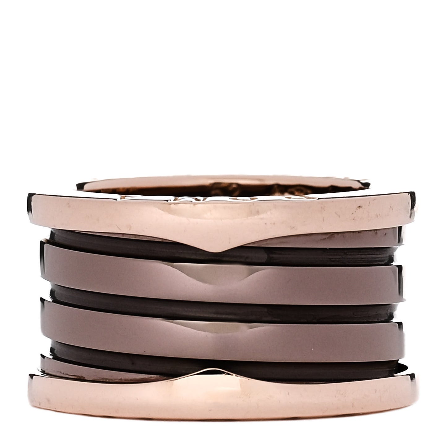 18K Rose Gold Bronze Cermet B.Zero1 Roma Four-Band Ring 52 6