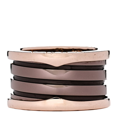 Bulgari 18K Rose Gold Bronze Cermet B.Zero1 Roma Four-Band Ring 52 6 1 of 5