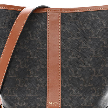 Celine Triomphe Canvas Calfskin Small Bucket Bag Tan 8 of 10