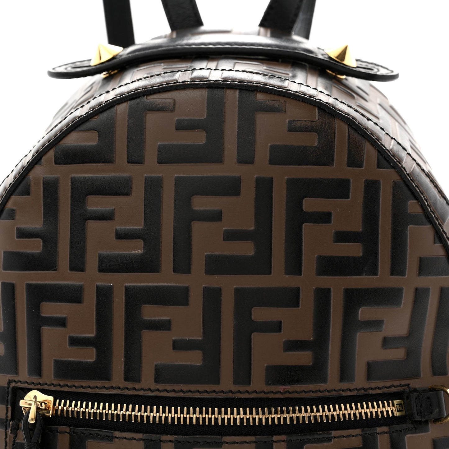 Vitello Bi-Color FF 1974 Embossed Mini Backpack Maya Black