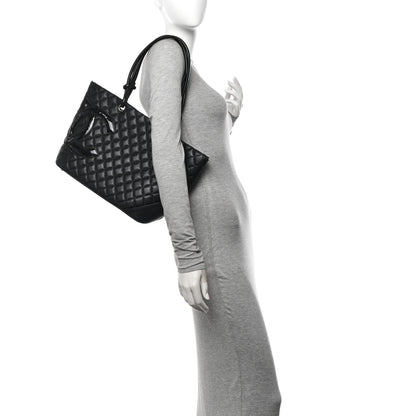 Chanel Calfskin Quilted Large Cambon Tote Black 2 of 13