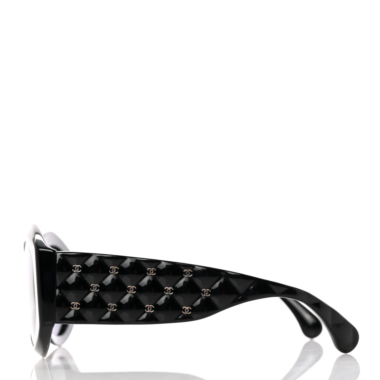 Acetate Quilted CC Sunglasses 5486-A Black