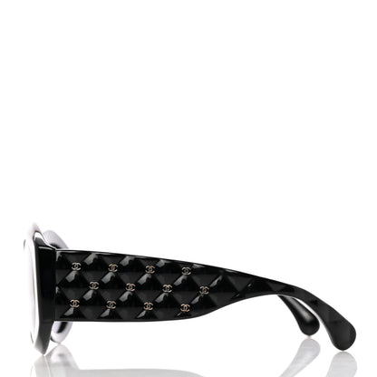 Chanel Acetate Quilted CC Sunglasses 5486-A Black 3 of 8