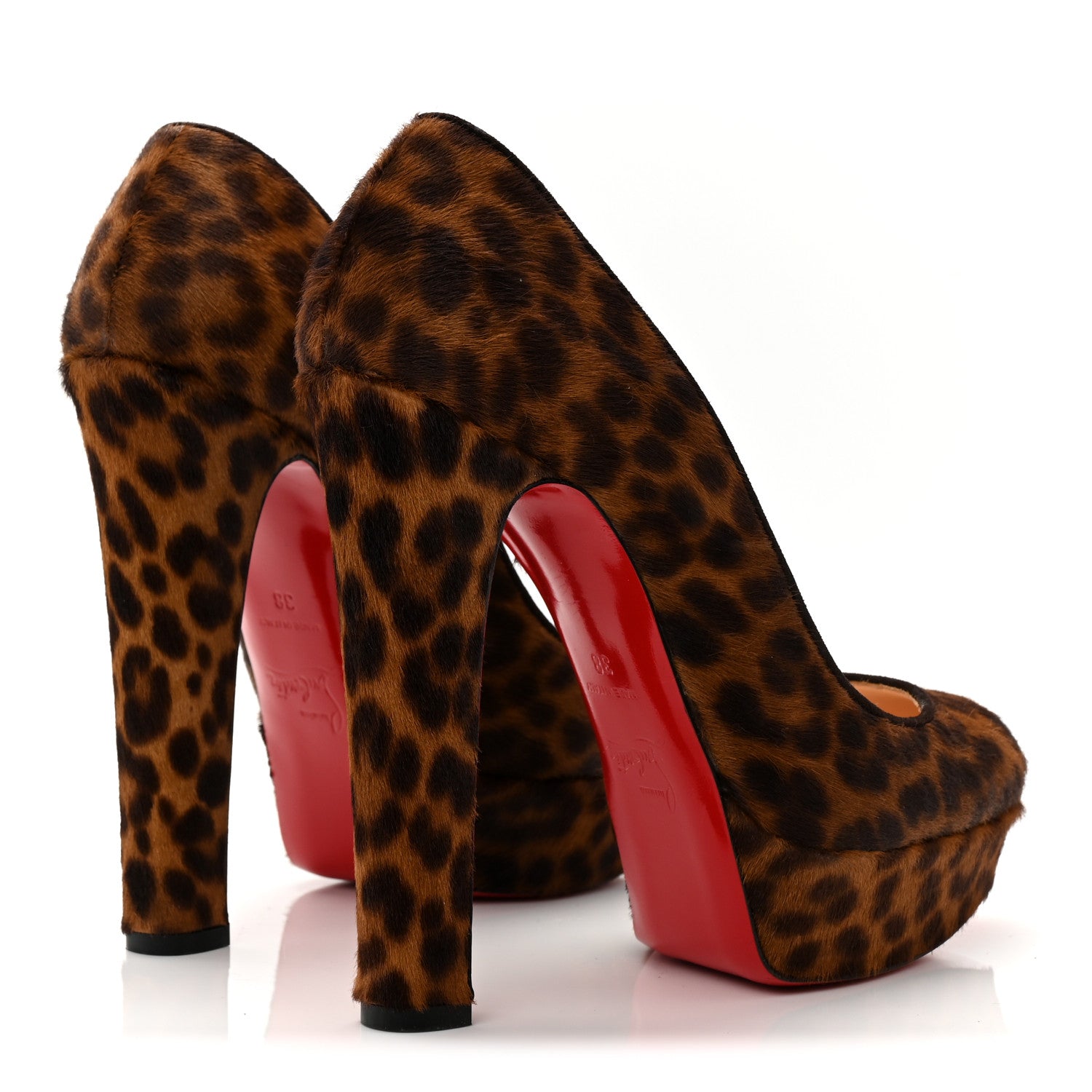 Christian Louboutin Calf Hair Leopard Print Mini Chad Bibi 140 Pumps 38 5 of 10