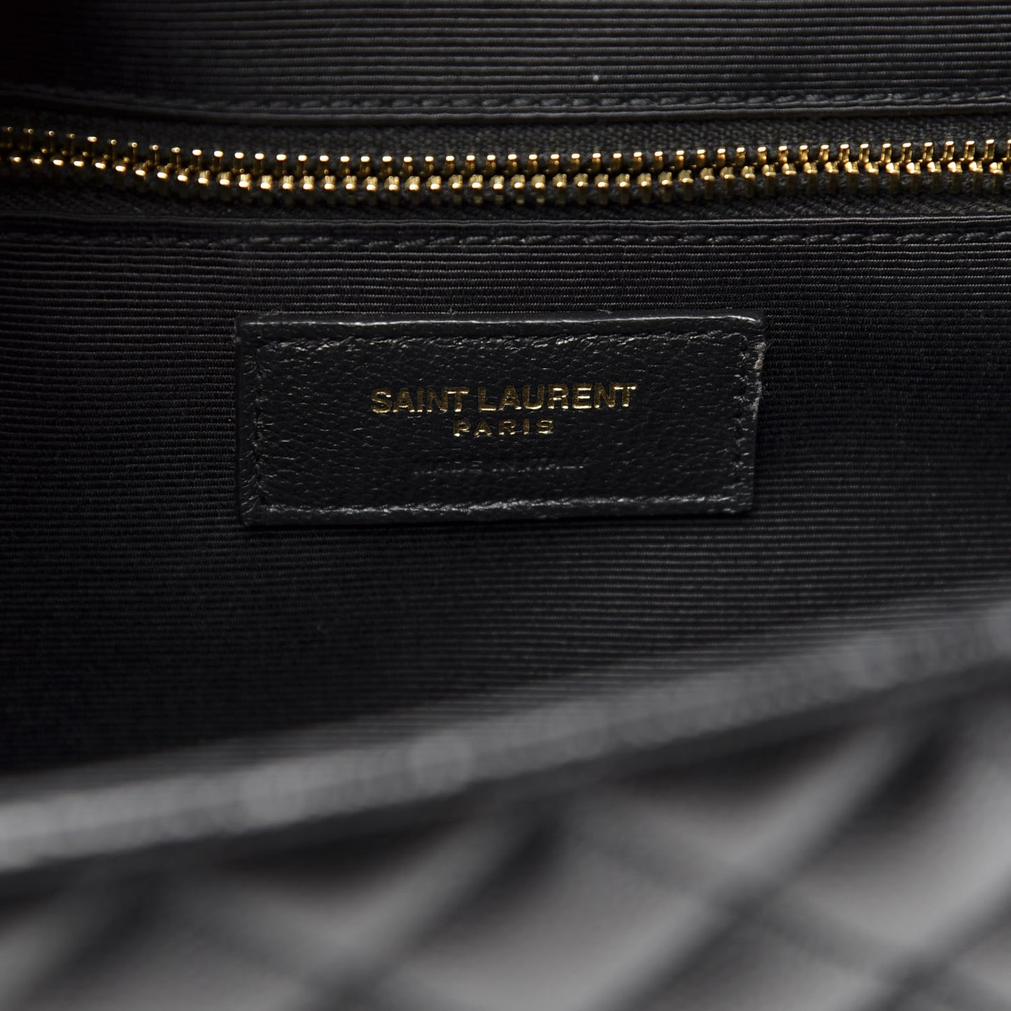 Grain De Poudre Textured Mixed Matelasse Large Triquilt Monogram Satchel Black