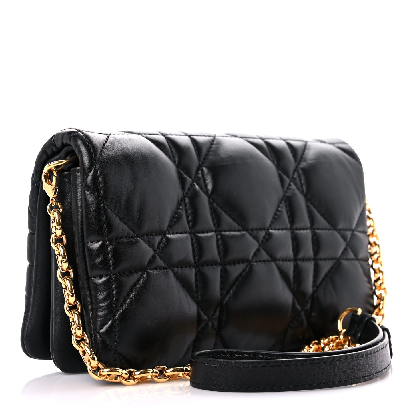 Calfskin Macrocannage Mini Caro Bag Black