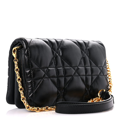 Christian Dior Calfskin Macrocannage Mini Caro Bag Black 2 of 7