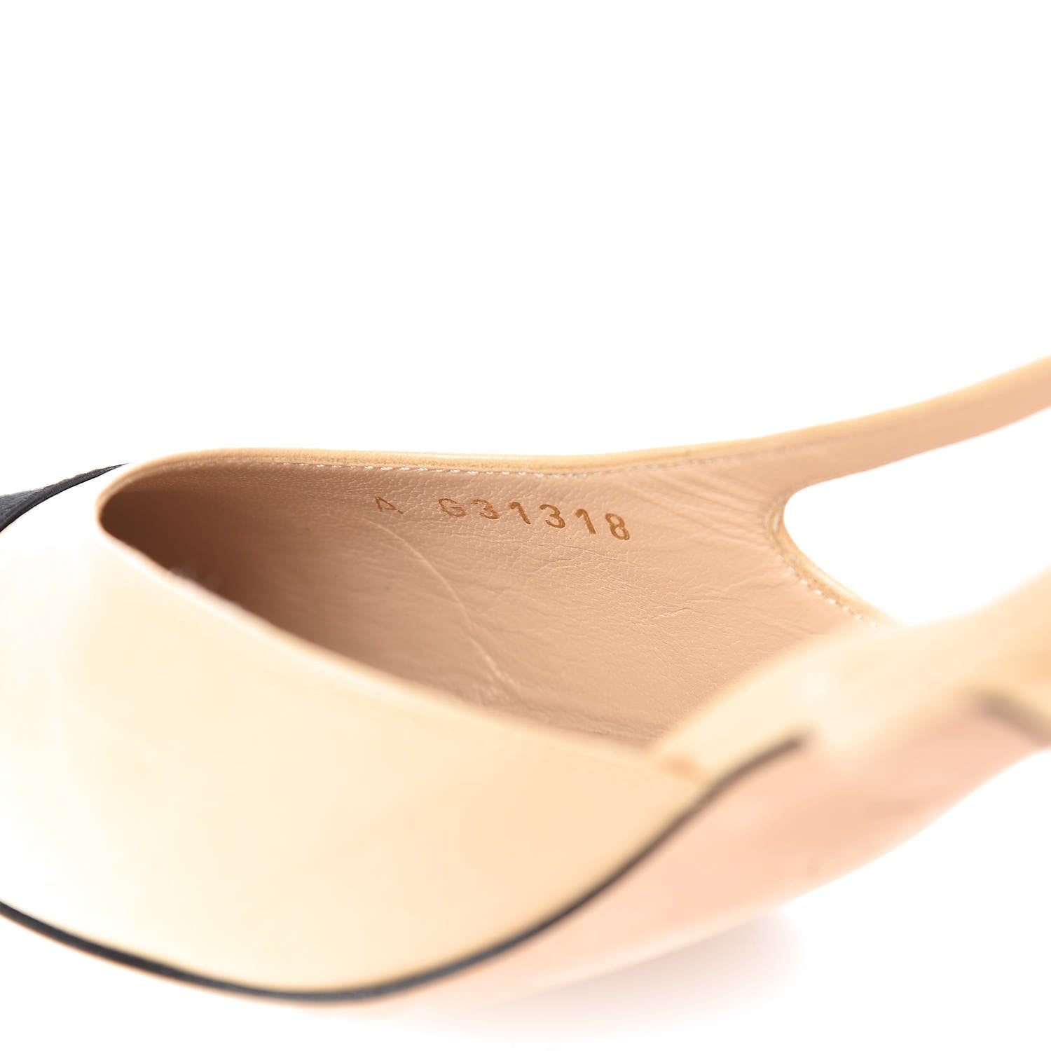 Chanel Goatskin Grosgrain Cap Toe CC Slingback Pumps 39.5 Beige Black 8 of 8