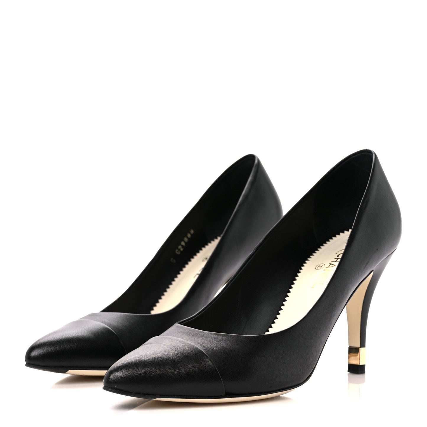 Lambskin CC Pumps 39.5 Black
