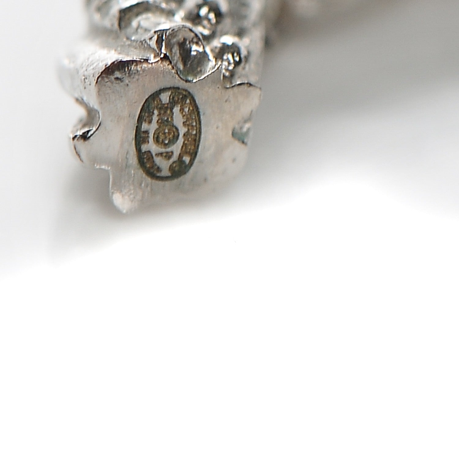 Chanel Crystal Twist CC Hoop Earrings Silver 4 of 4