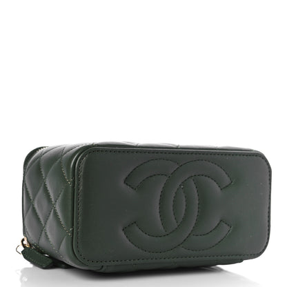 Chanel Lambskin Quilted Pick Me Up Vanity Case Khaki 4 of 10