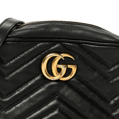 Gucci Calfskin Matelasse Mini GG Marmont Chain Shoulder Bag Black 8 of 10