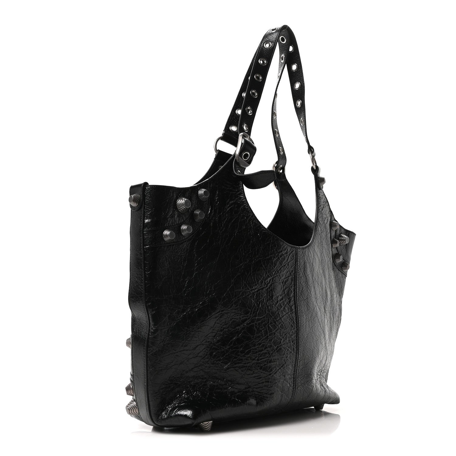 Balenciaga Agneau Arena Medium Le Cagole Carry All Bag Black