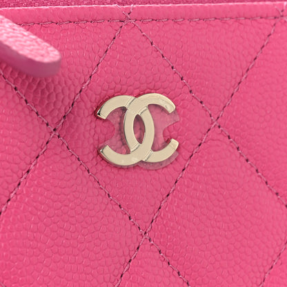 Chanel Caviar Quilted Zipped Key Holder Case Pink 8 of 8