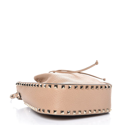Valentino Garavani Alce Printed Calfskin Rockstud Bucket Bag Camel Rose 4 of 7
