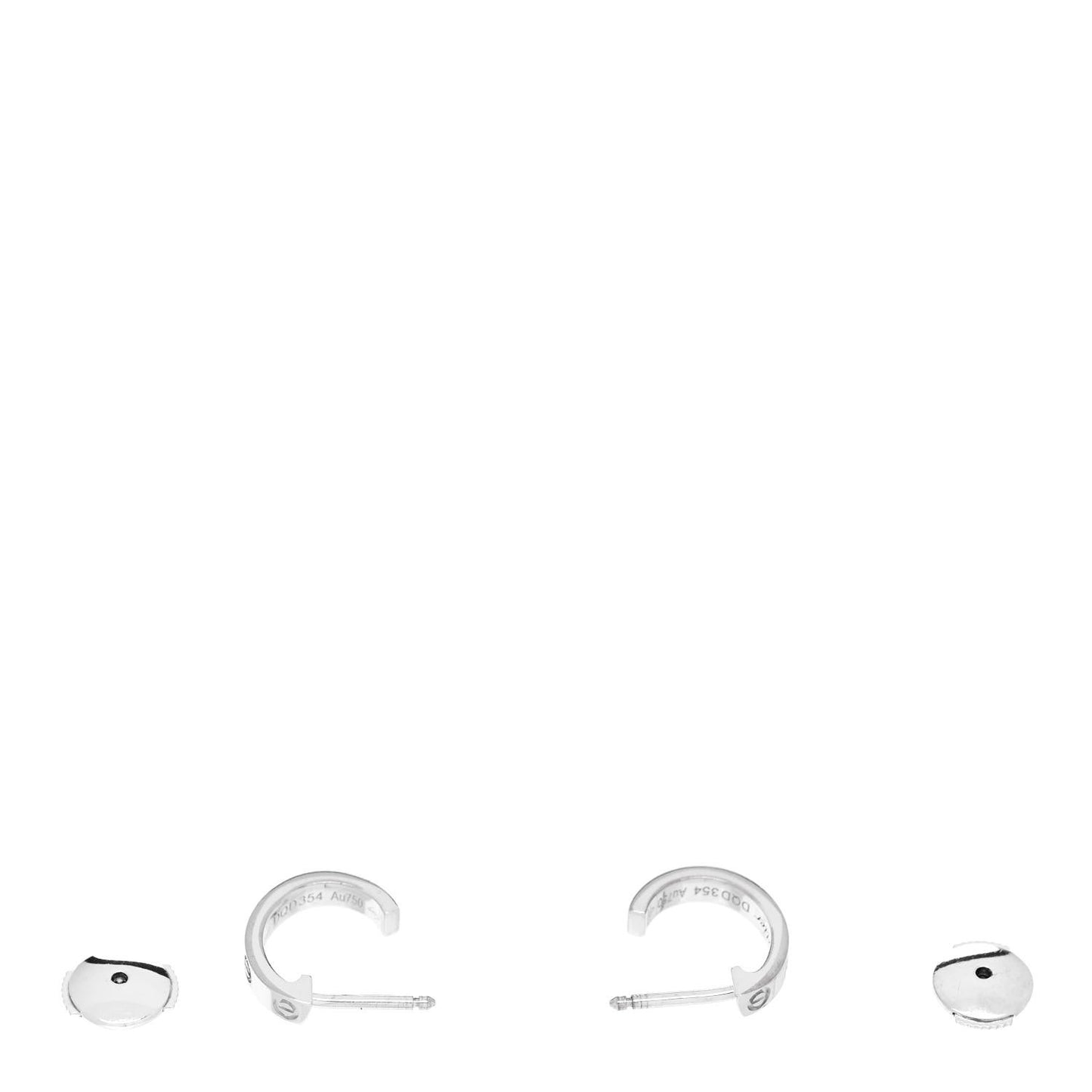 18K White Gold Small LOVE Hoop Earrings