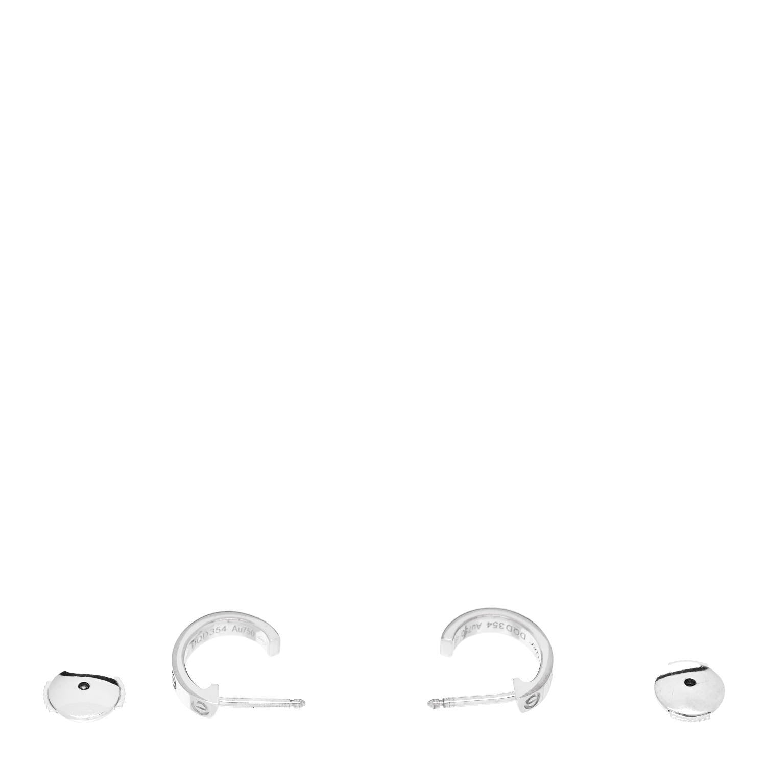 Cartier 18K White Gold Small LOVE Hoop Earrings 3 of 5