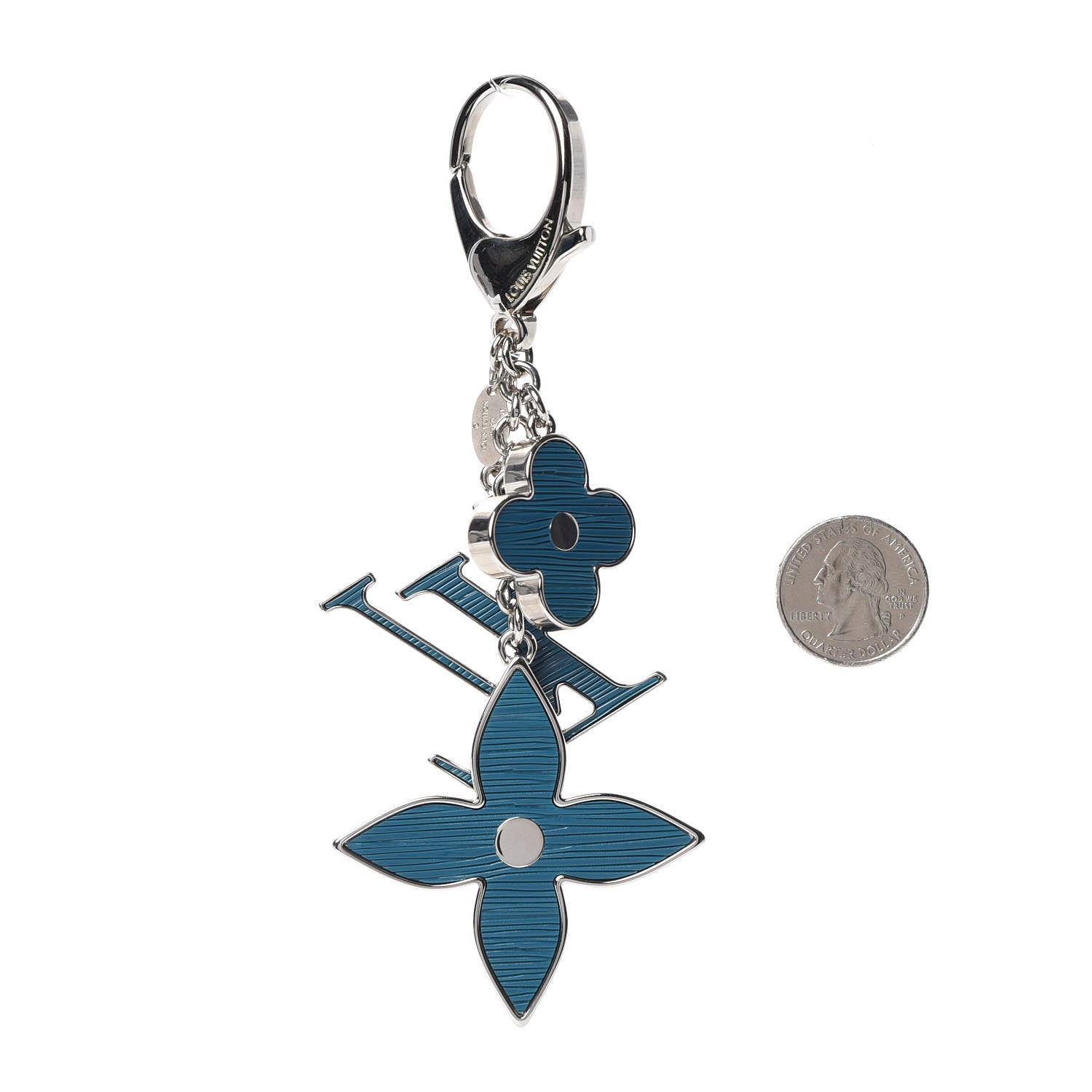 Louis Vuitton Fleur d Epi Bag Charm Cyan 2 of 4