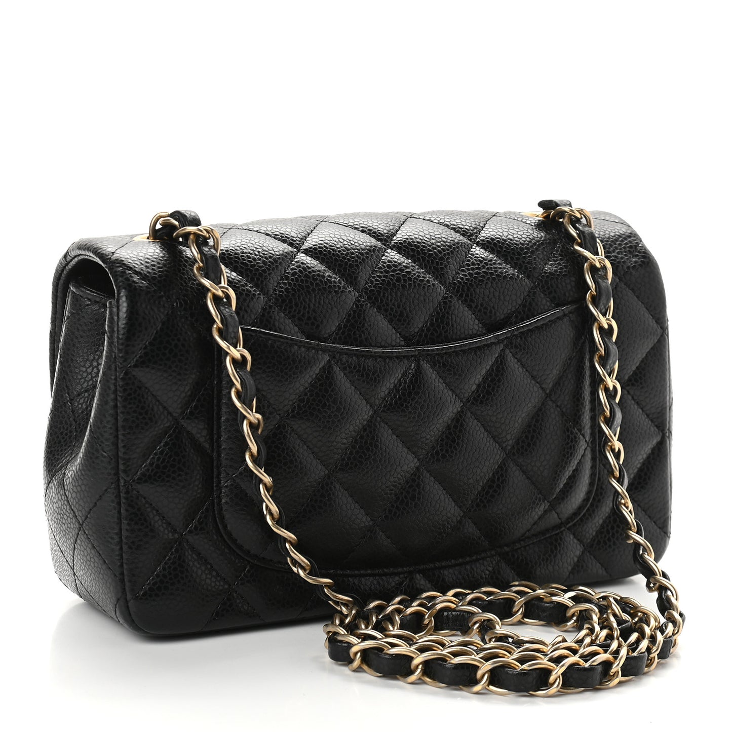 Caviar Quilted Mini Rectangular Flap Black