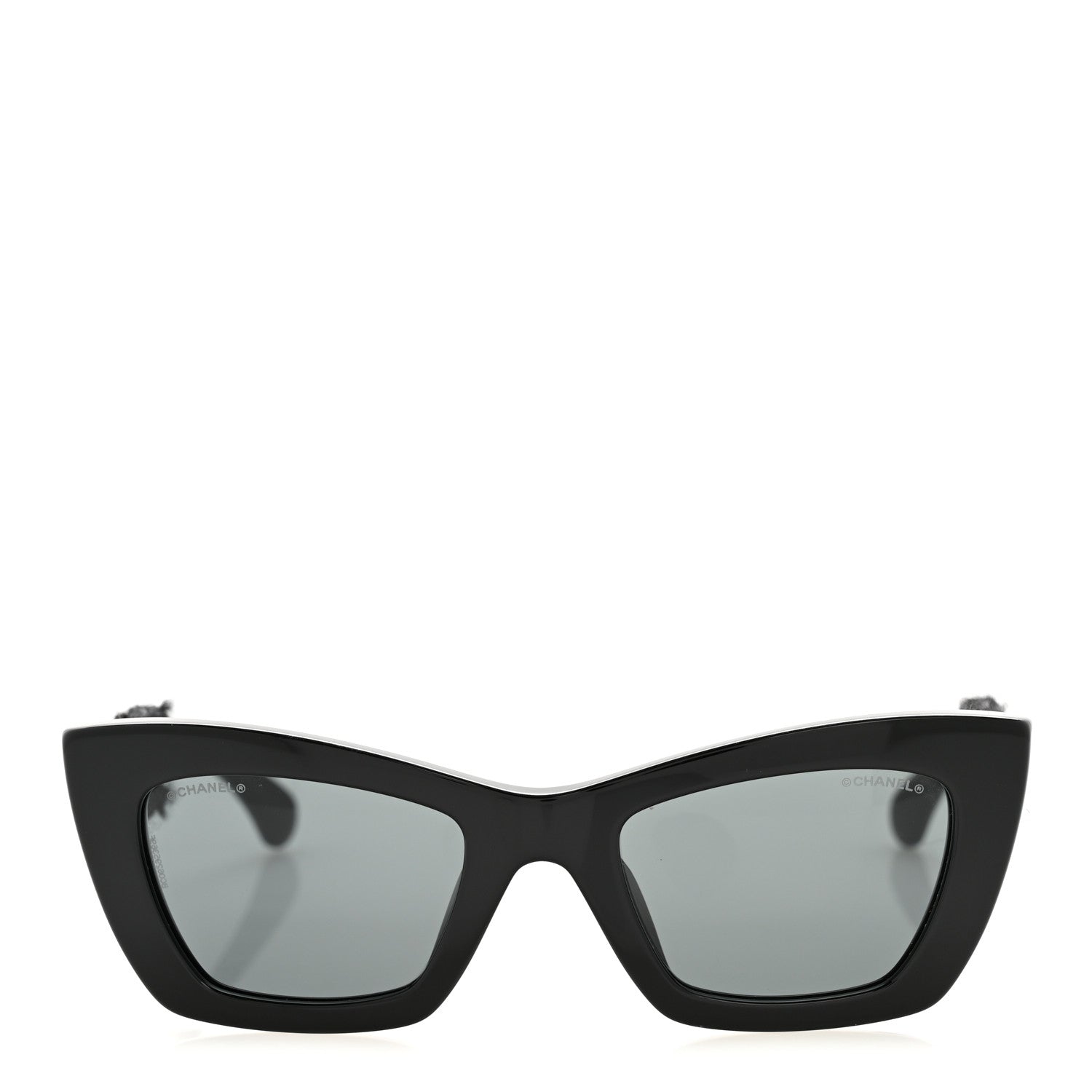Chanel Acetate Tweed CC Cat Eye Sunglasses 71550A Black 1867144