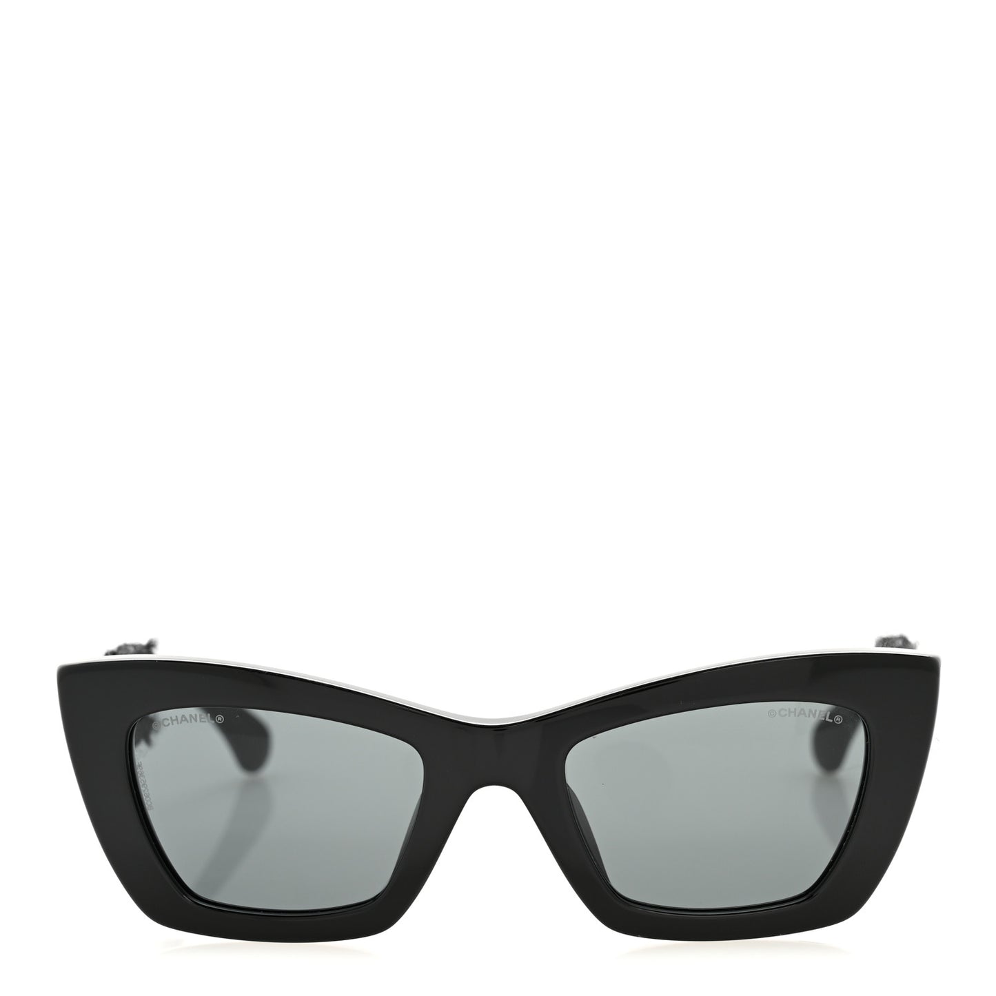 Acetate Tweed CC Cat Eye Sunglasses 71550A Black