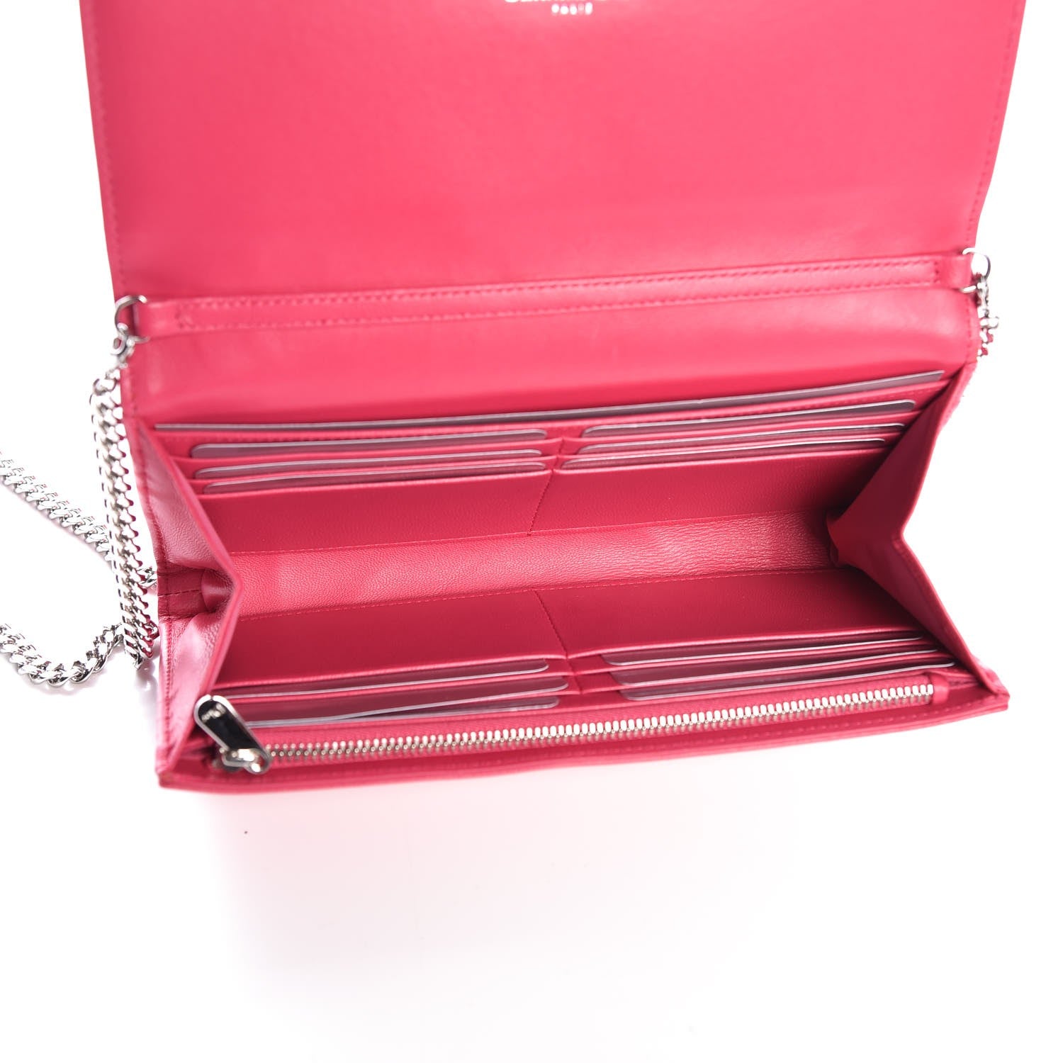 Christian Dior Lambskin Diorama Croisiere Chain Wallet Fuchsia 6 of 7