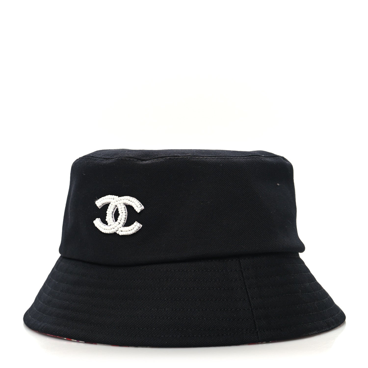 Chanel Cotton Pearl CC Bucket Hat M Black 1 of 7