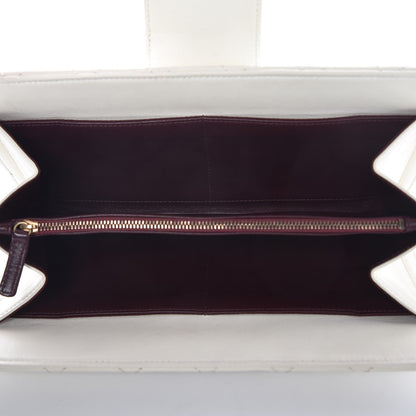 Chanel Sheepskin Quilted Beauty Lock Clutch White 5 of 9