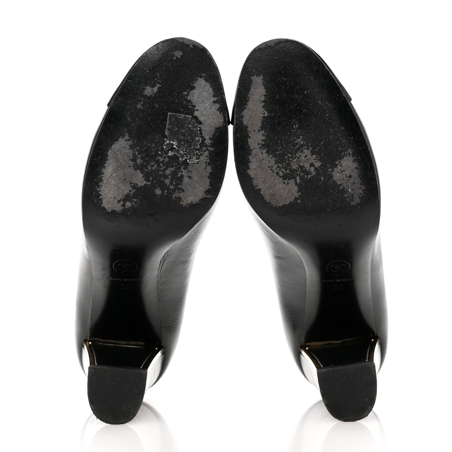 Calfskin Cap Toe CC Pumps 39 Black