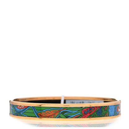 Hermes Enamel Printed Narrow L'Arbre Du Vent Bracelet 62 Folk 3 of 6