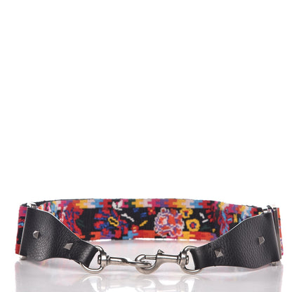Valentino Garavani Canvas Floral Embroidered Rockstud Guitar Strap Multicolor 2 of 3