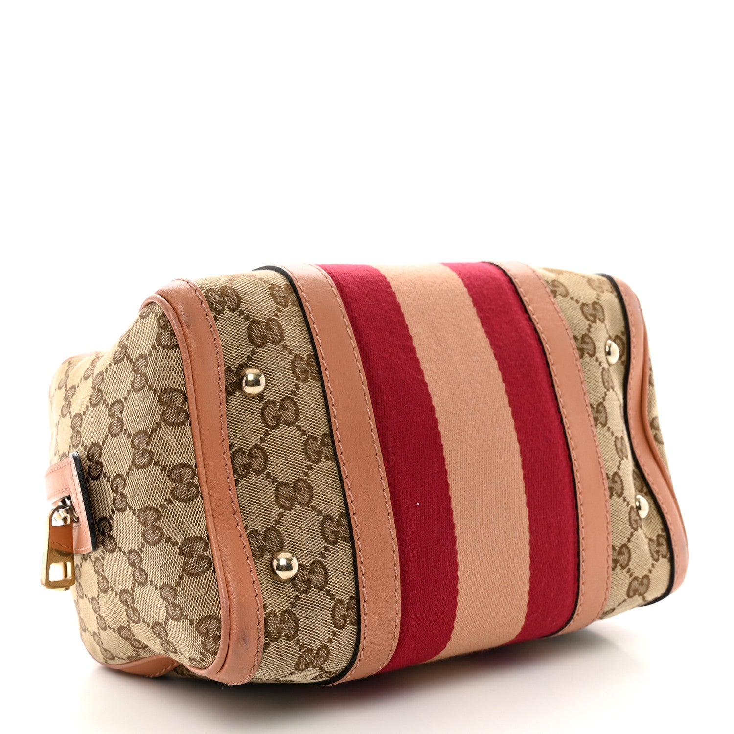 Gucci Monogram Vintage Web Small Boston Beige 4 of 11