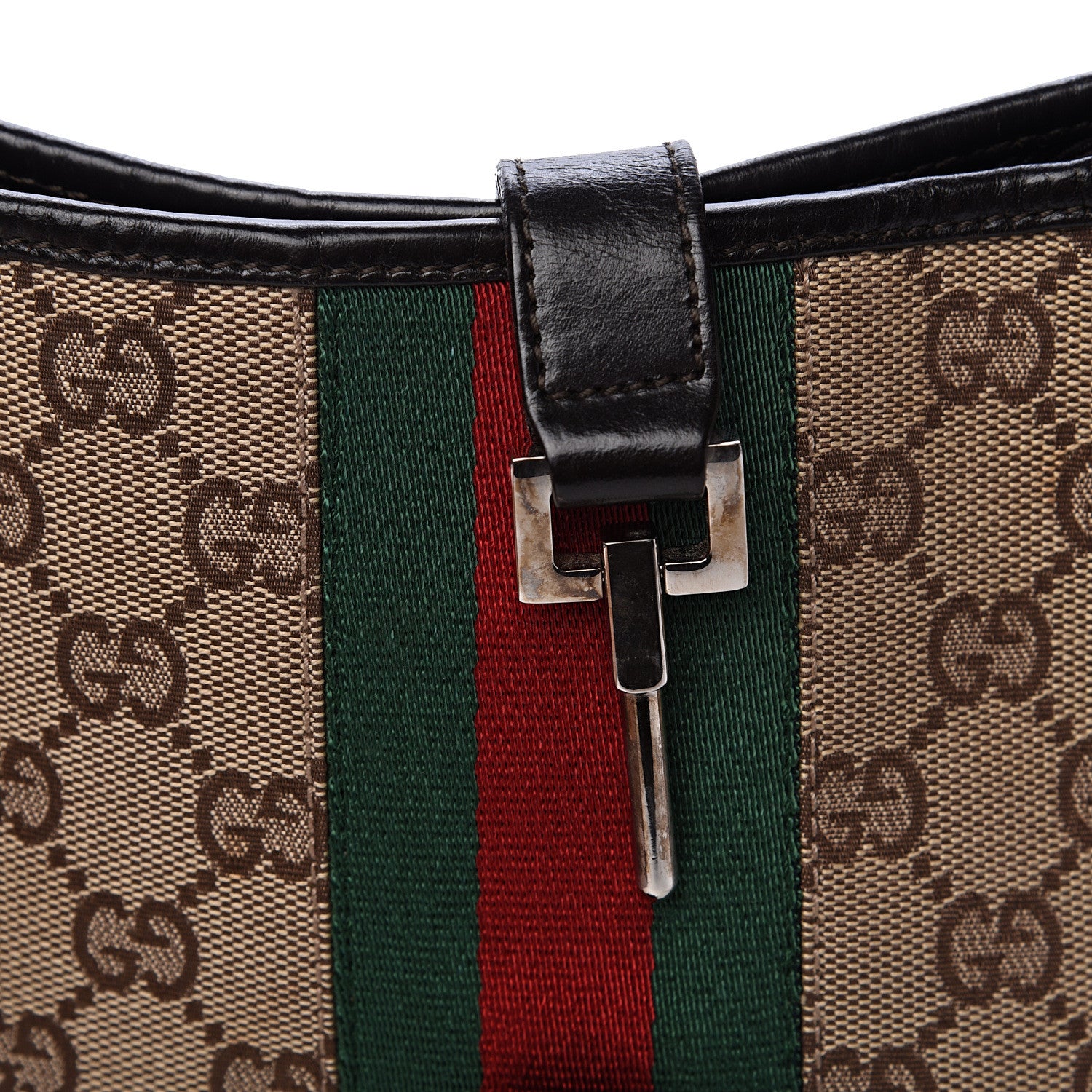 Gucci Monogram Web Jackie O Hobo Dark Brown 13 of 17