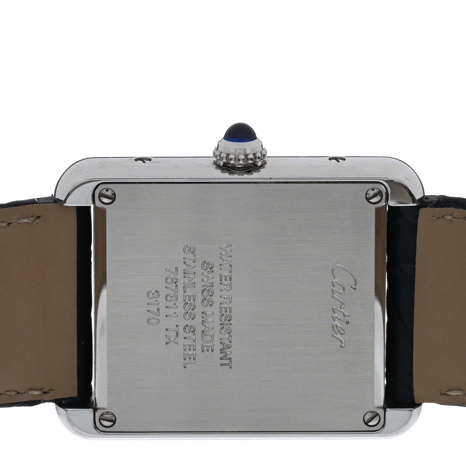 Cartier Stainless Steel Alligator 24mm Tank Solo Quartz Watch 4 of 4