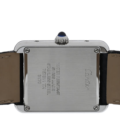 Cartier Stainless Steel Alligator 24mm Tank Solo Quartz Watch 4 of 4