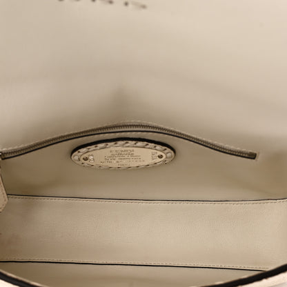 Fendi Cuoio Roma Sellerissima Nappa Sintetica Tape Stitch Baguette Bianco Ice 5 of 9