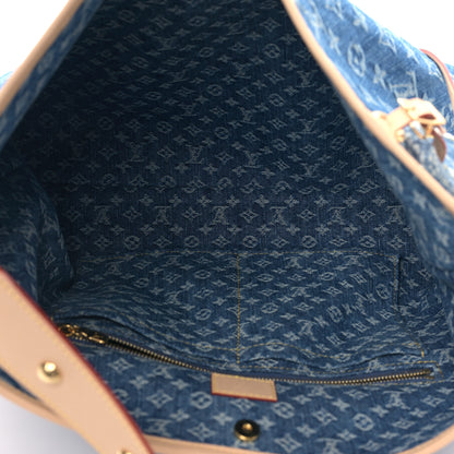 Louis Vuitton Monogram Denim CarryAll MM Blue 6 of 9