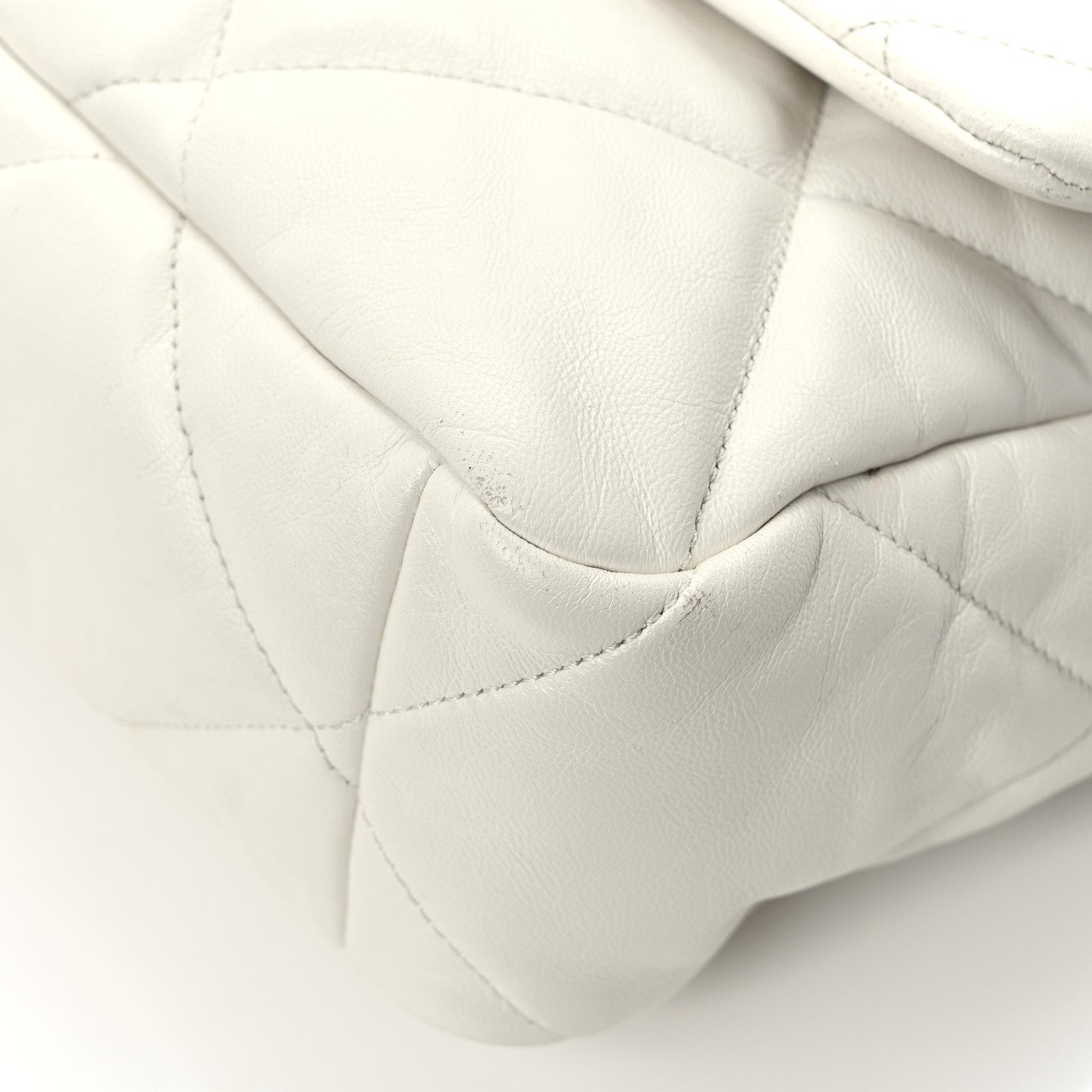 Chanel Lambskin Quilted Large Chanel 19 Flap White 11 of 12